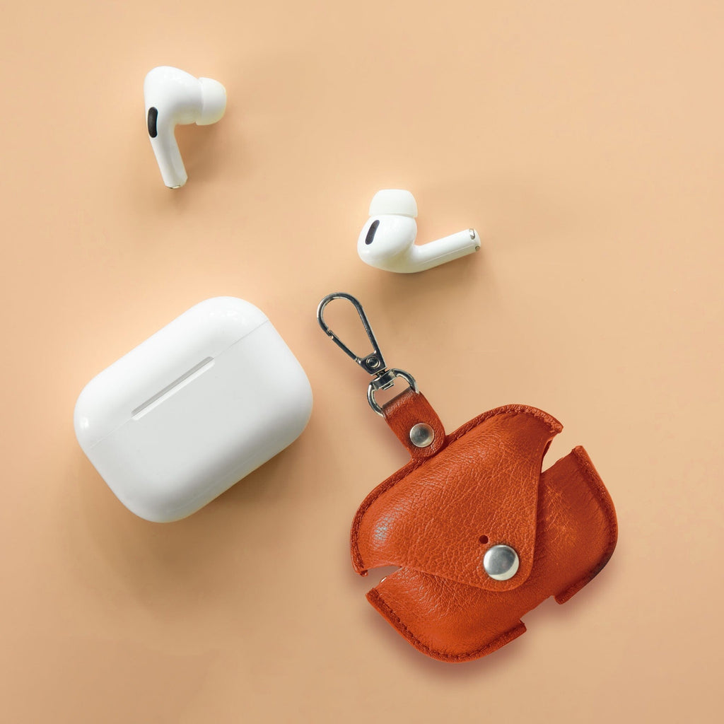Leather AirPods Pro Case - Handcrafted Full-Grain Leather with Metal Clip