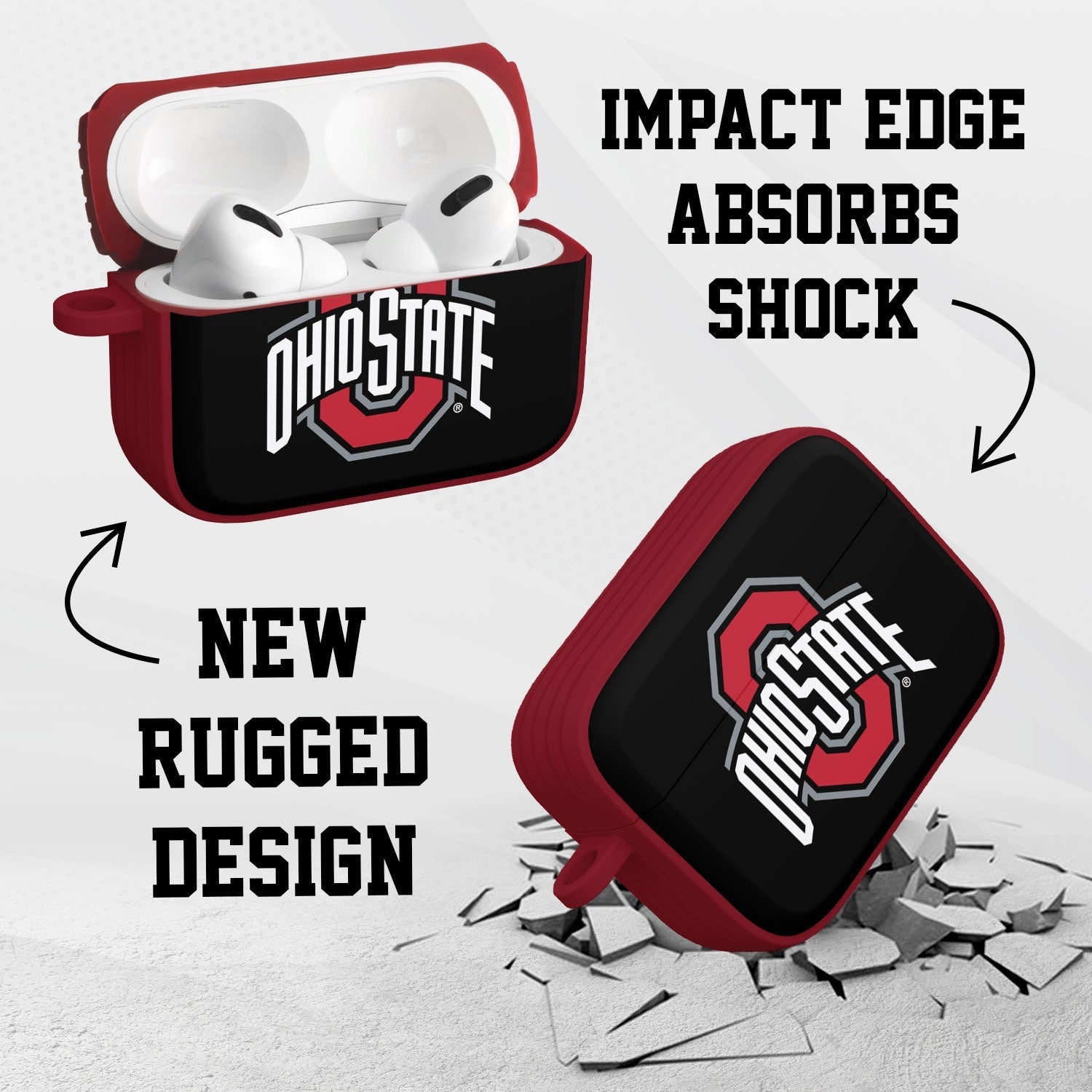 Ohio State Buckeyes HDX AirPods Pro Case - High Definition Protective Cover for AirPods Pro 1 & 2