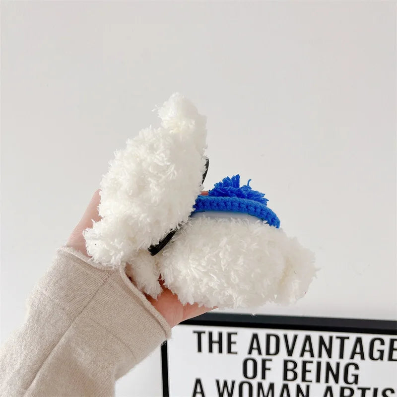 Cute Fur Sunglasses Dog Cover For Airpods Pro 2 Case    Plush Wireless Earphone Bluetooth Protective Case For Airpods 4 3 2 1