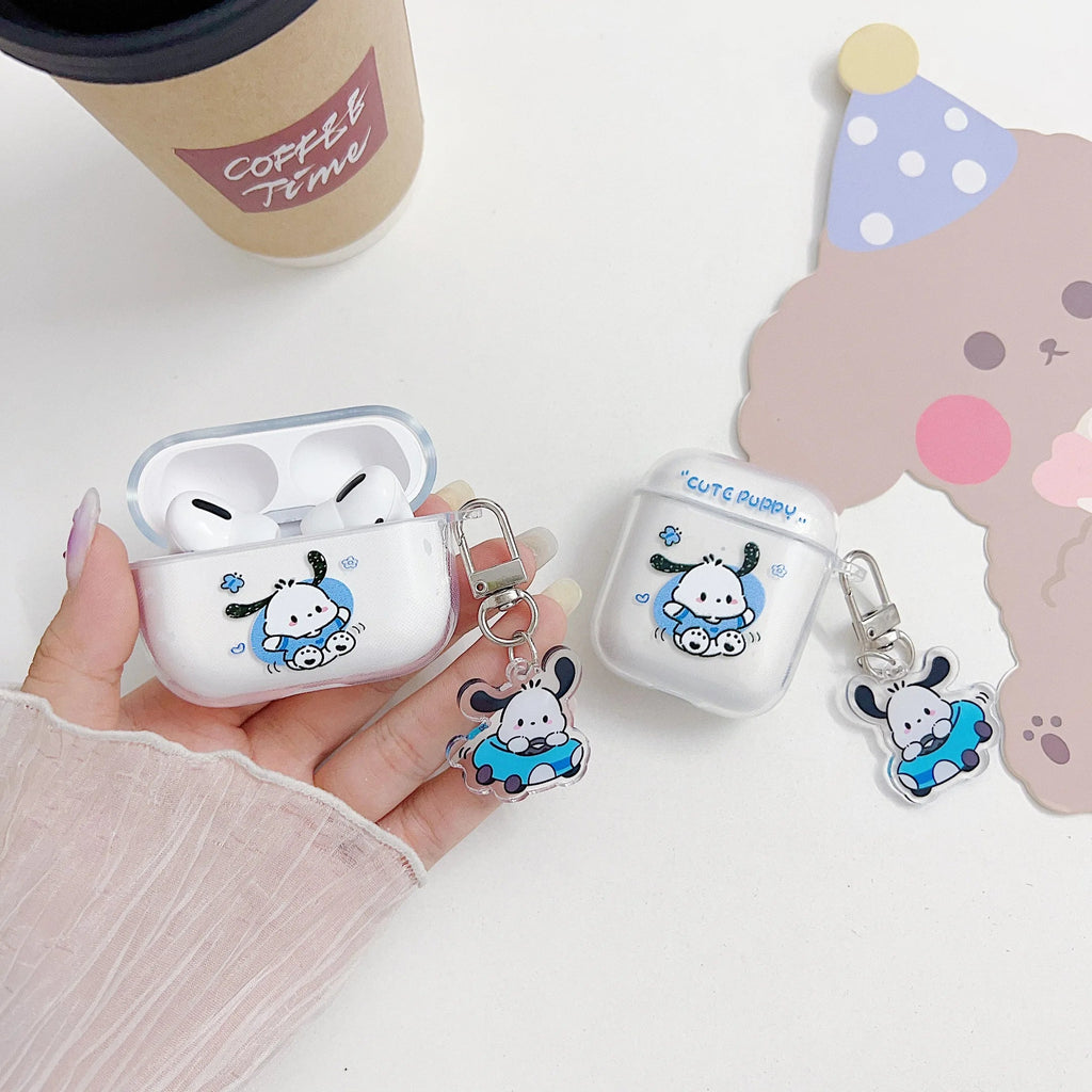 Car Pochacco AirPods Case - Transparent TPU Protective Cover for AirPods 1 2 3 4 Pro Pro2