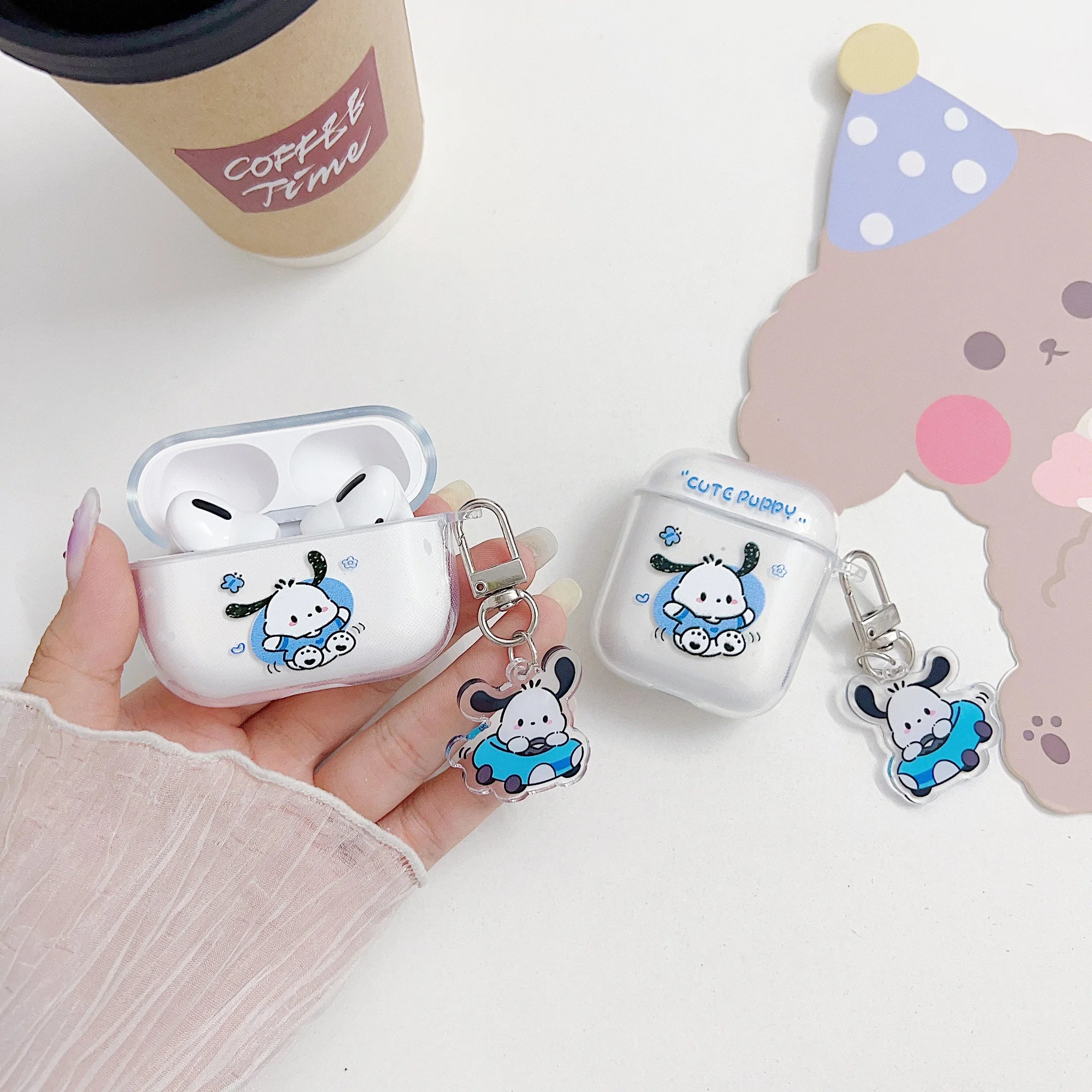 Car Pochacco AirPods Case - Transparent TPU Protective Cover for AirPods 1 2 3 4 Pro Pro2