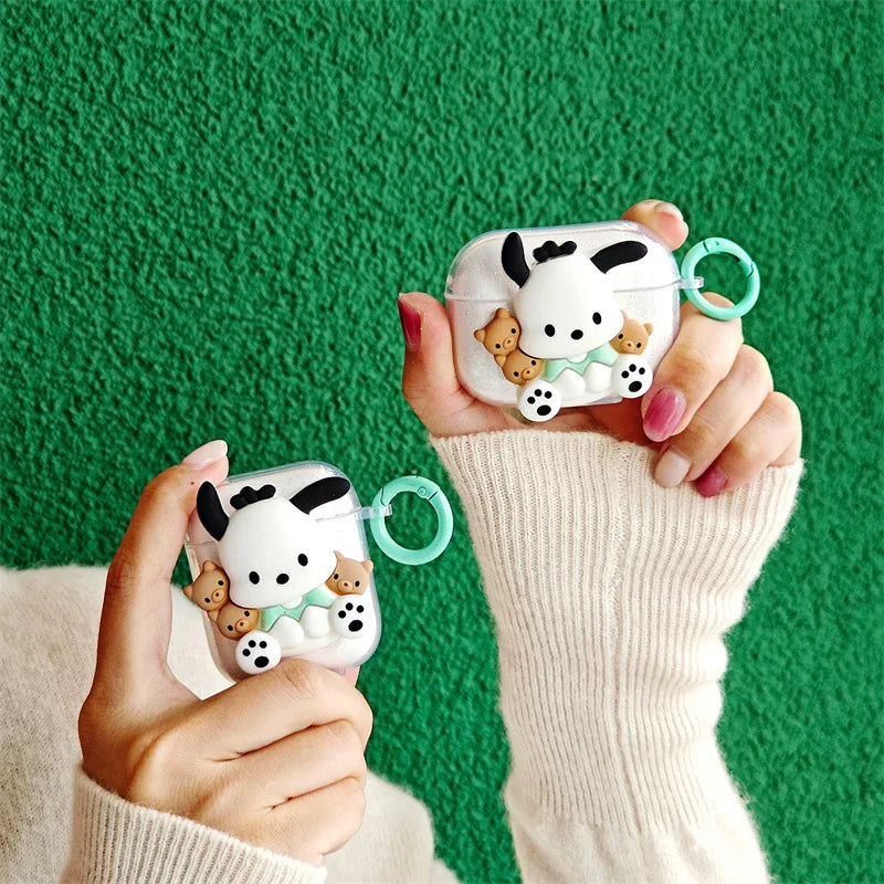 MINISO Pochacco AirPods Case - Cute Silicone Protective Cover for AirPods 1 2 3 Pro Pro2