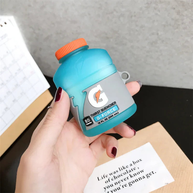 3D Snacks AirPods Case - Creative Sugar Drinks Cartoon Silicone Cover for AirPods 1 2 3 Pro