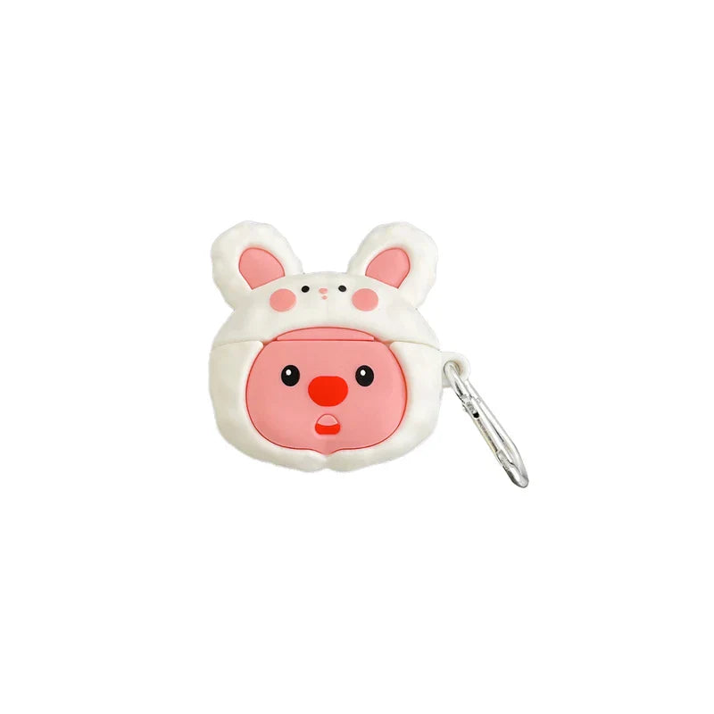 MINISO Loopy AirPods Case - Rabbit Beaver Soft Silicone Protective Cover for AirPods 1 2 3 Pro Pro2