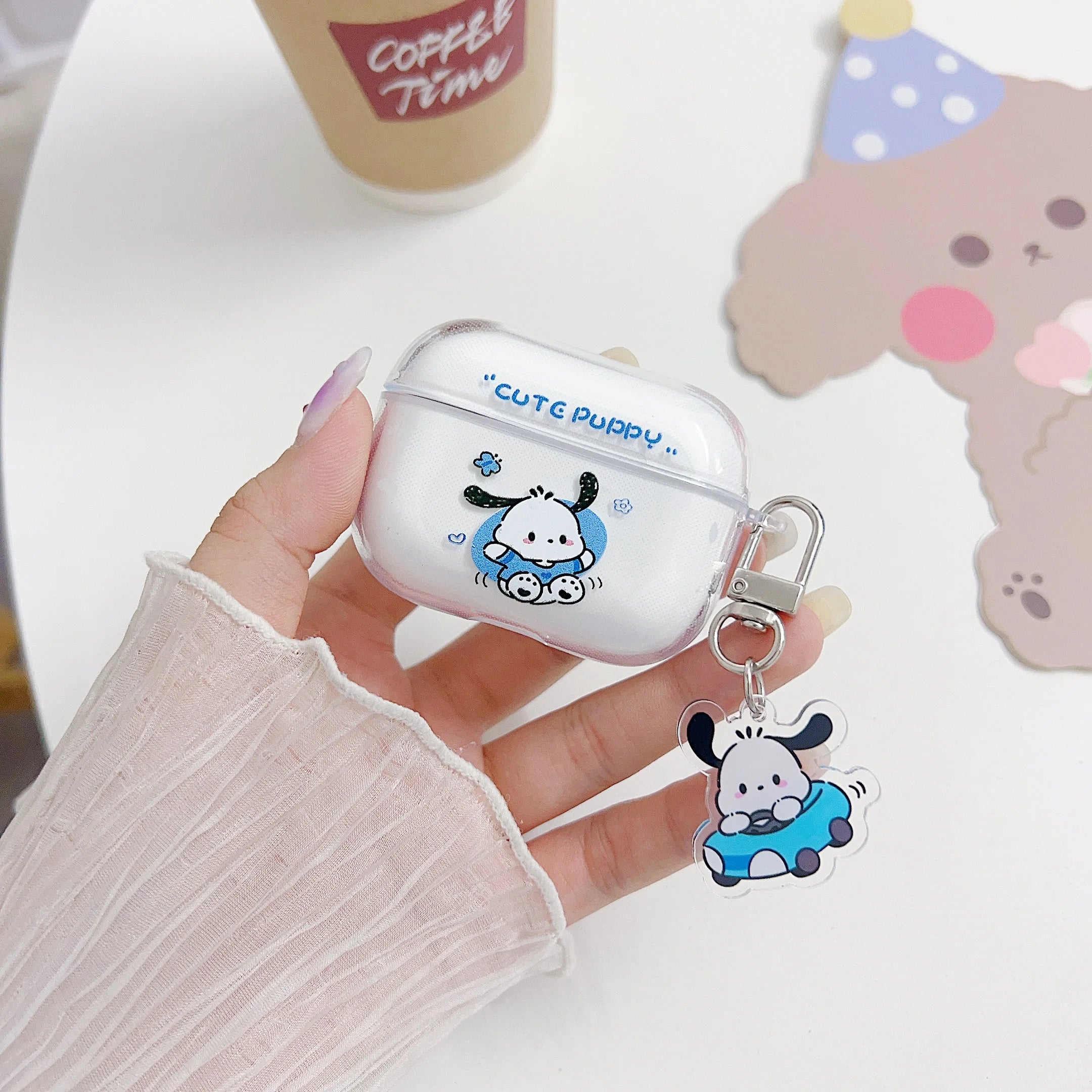 Car Pochacco AirPods Case - Transparent TPU Protective Cover for AirPods 1 2 3 4 Pro Pro2