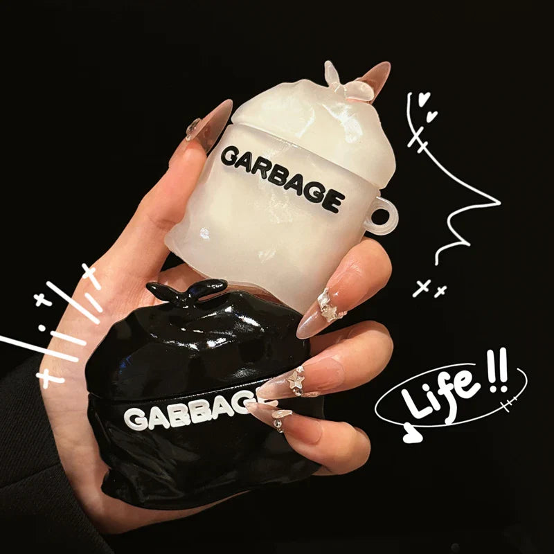 Personal Garbage Bag AirPods Case - Novelty Silicone Protective Cover for AirPods 1 2 3 4 Pro Pro2