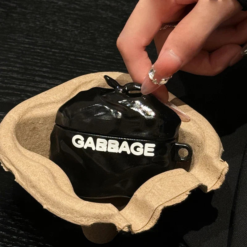Personal Garbage Bag AirPods Case - Novelty Silicone Protective Cover for AirPods 1 2 3 4 Pro Pro2