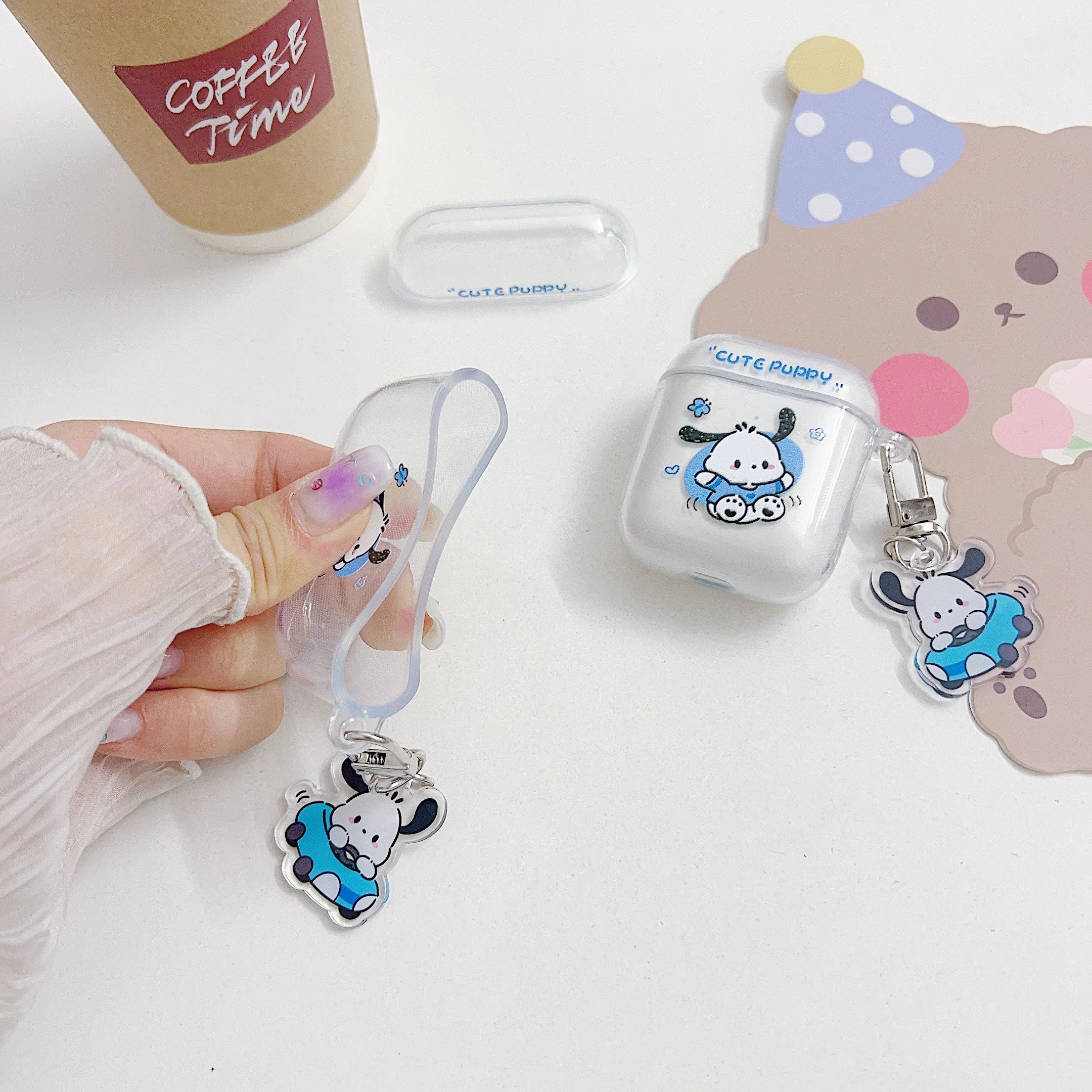 Car Pochacco AirPods Case - Transparent TPU Protective Cover for AirPods 1 2 3 4 Pro Pro2